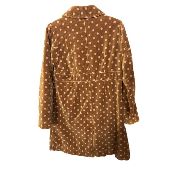 Mini Boden Girls Brown & Pink Polka Dot Coat Size 9-10Y Cotton Blend China - Picture 2 of 4